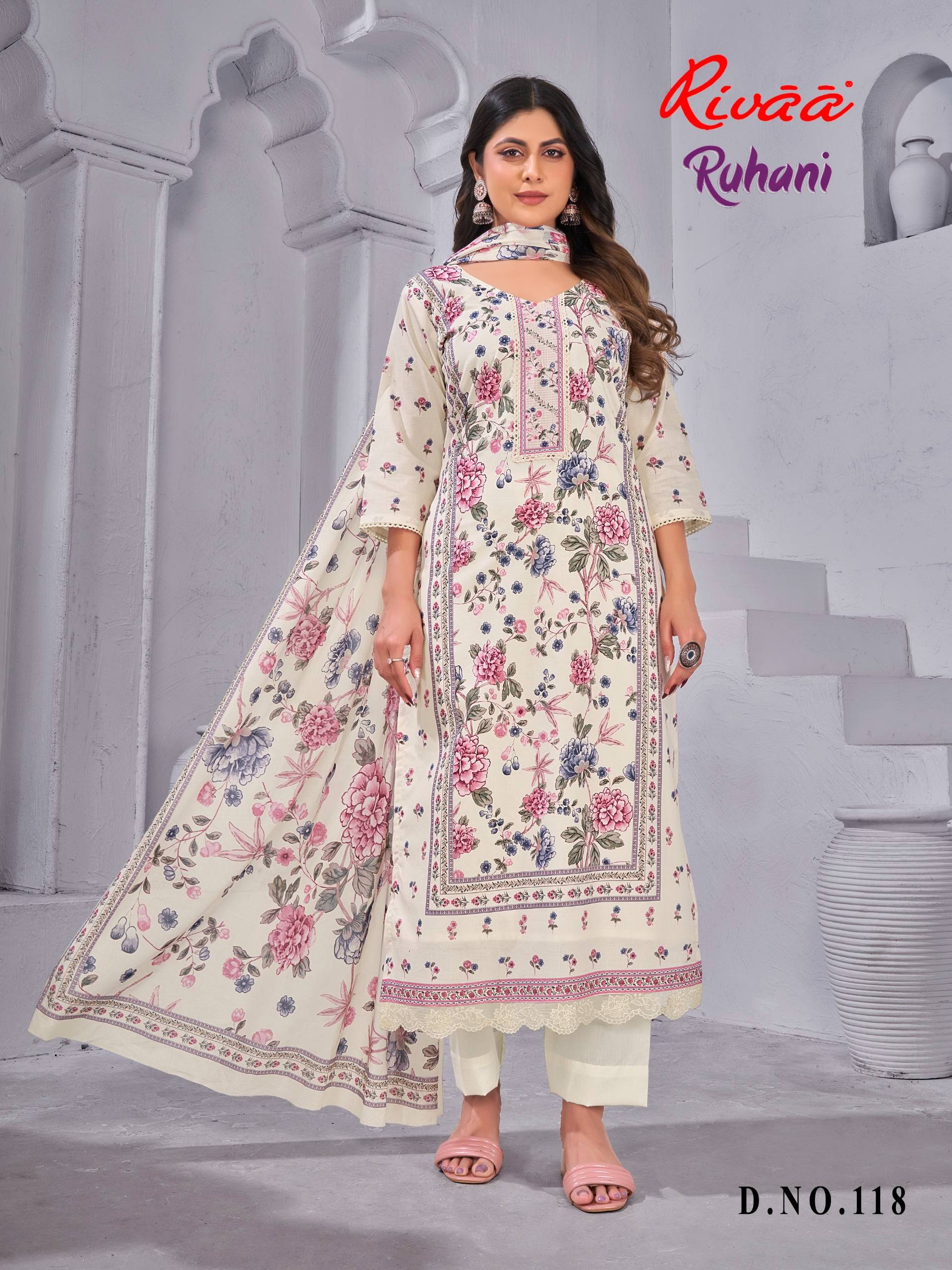 RUHANI By Rivaa 117 To 119 Series Stylish Beautiful Colourful Cotton Dresses At Wholesale Price